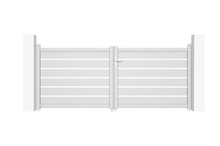 Doppelflügeltor 3m VOGEL 300B120 Aluminium Weiß