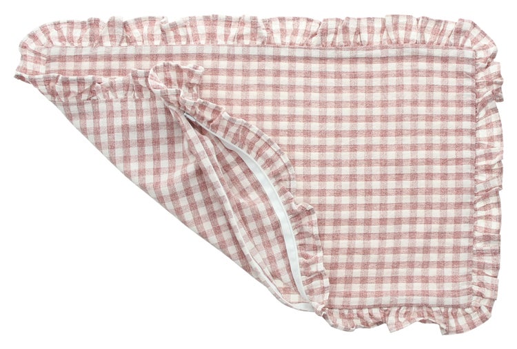 FRANK FLECHTWAREN|Kissenhülle Vintage Karo, 50 x 30 cm, BAUMWOLLE, LEINEN