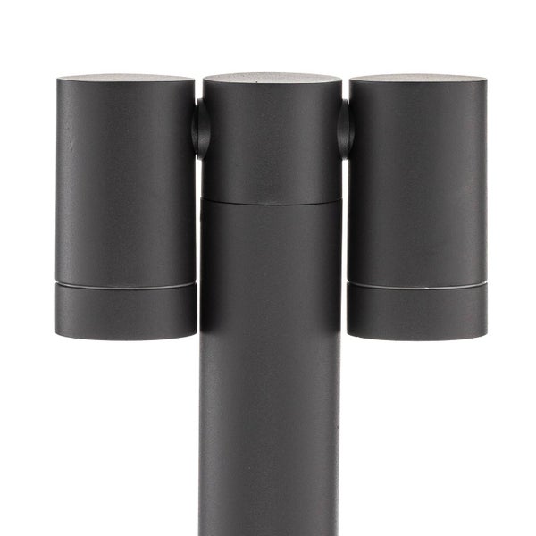 PRIOS Außenleuchte Tulimar (Modern) in Schwarz aus Aluminium (2 flammig, GU10) - Wegeleuchte Pollerleuchte Wegelampe Sockelleuchte