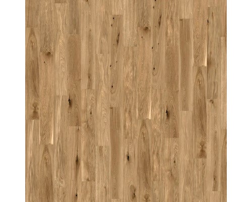 Parkettboden aus Eiche mit natürlicher Maserung und Astlöchern.