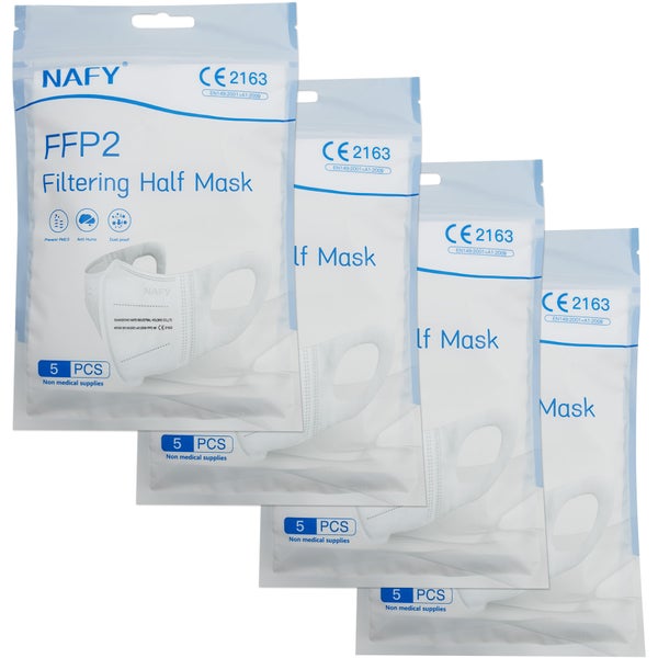 Mehrere Verpackungen NAFY FFP2-Atemschutzmasken