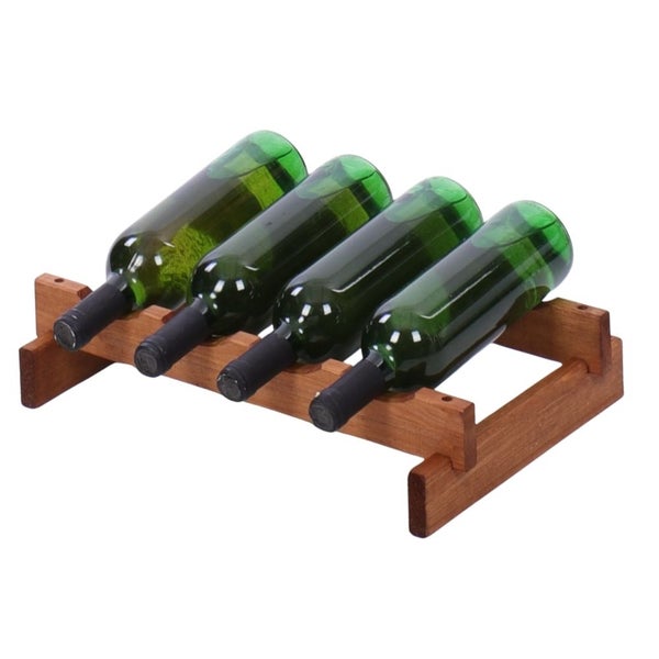 Weinregal VINOTECA FLEX PRO HxBxT 9x46x28cm 4 Flaschen auf 1 Ebene Massives Kiefernholz Braun geölt