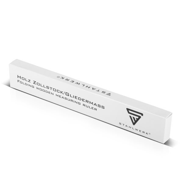 Kartonverpackung für einen Stahlwerk Holz-Zollstock oder Gliedermass.