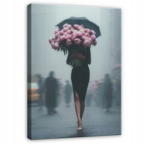 Leinwandbild Blumen Frau Schlafzimmer Wohnzimmer Bilder 120x80 cm