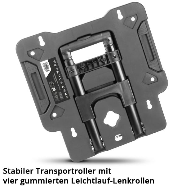 Transportroller mit vier gummierten Lenkrollen