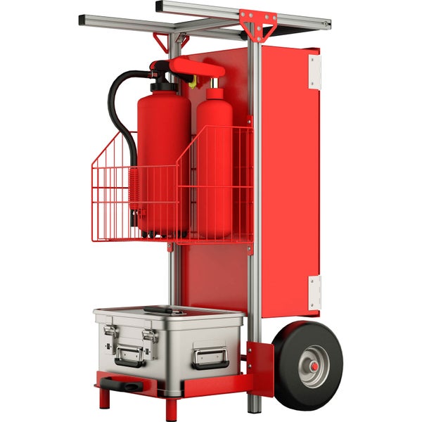 Munk Rettungstechnik SafeCaddy Mobile Brandmeldeanlage mit Beladung