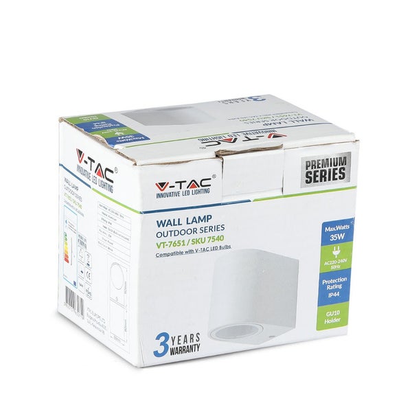 Verpackung der V-TAC Wandleuchte für den Außenbereich, Modell VT-7651