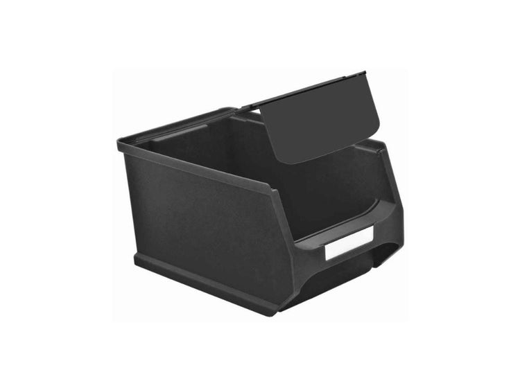 PROREGAL SuperSparSet 48 x Leitfähige Sichtlagerbox 3.0 Mit Abdeckung HxBxT 12,5 x 14,5 x 23,5 cm 2,8 Liter ESD Sichtlagerbehälter Sichtlagerkasten
