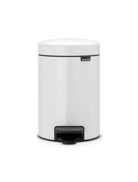 Brabantia Klassischer Tretmülleimer Mit Soft Verschluss 3 Liter HxBxT 26,4 x 16,8 x 23,5 cm Metall Weiß