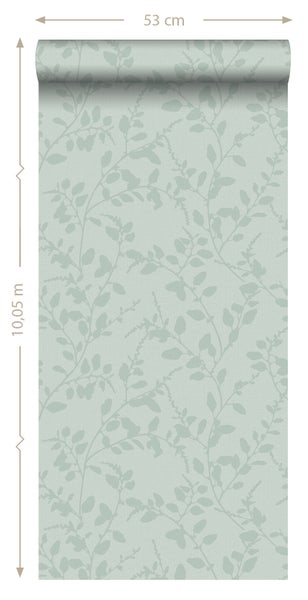 Tapetenrolle mit Blattmuster, 53 cm breit, 10,05 m lang