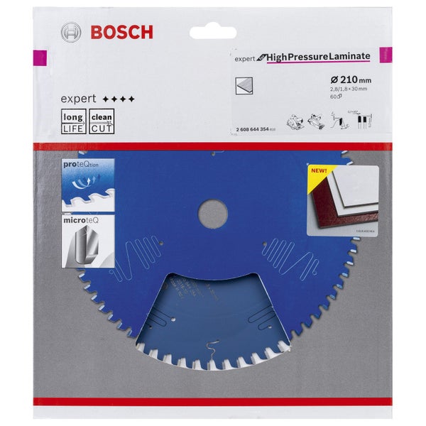 Bosch Kreissägeblatt Expert for High Pressure Laminate für Handkreissägen 210 x 30 x 2,8 mm 60 - 2608644354
