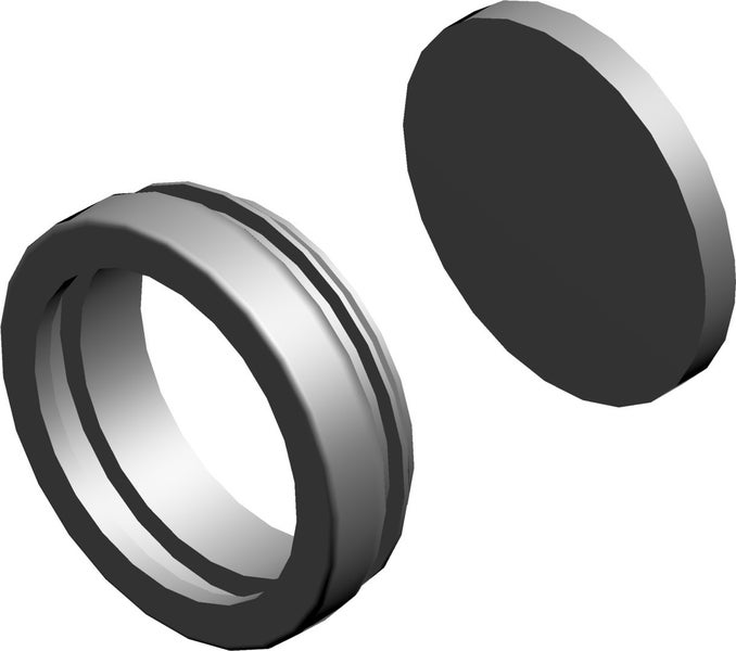 Ersatzteilset bestehend aus einem Dichtungsring und einer Abdeckscheibe.