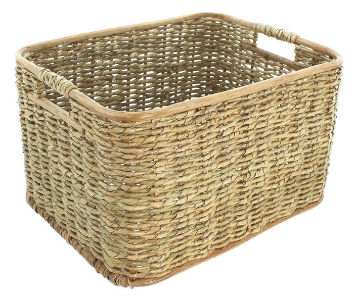 Aufbewahrungskorb aus Rattan 40x30x23 cm, Schrankkorb, Regalkorb, Flechtkorb