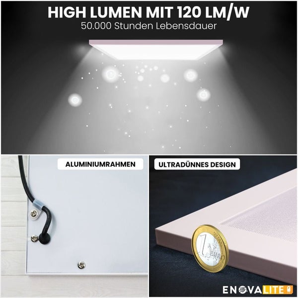 EnovaLite LED-Panel mit Aluminiumrahmen und ultraflachem Design