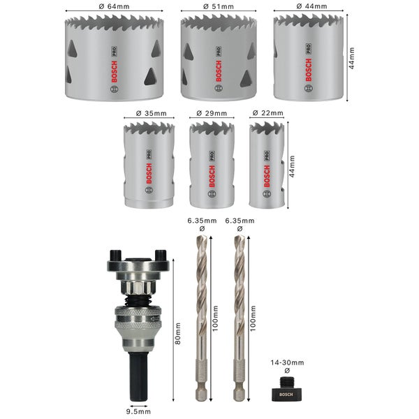 Bosch Pro Lochsägenset mit Bohrern und Zubehör