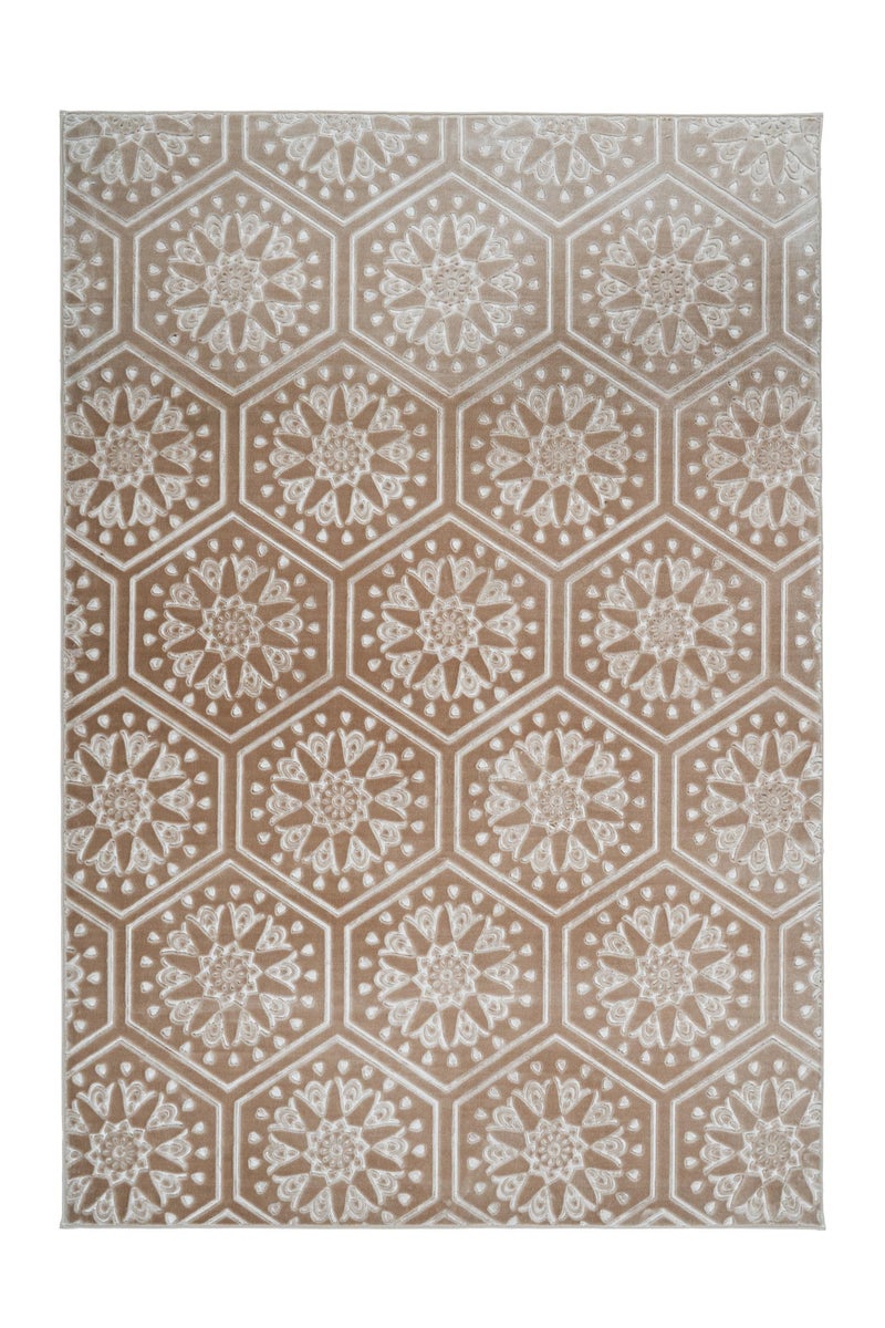 Kurzflor Teppich Blissique Taupe Modern, Klassisch 80 x 150 cm
