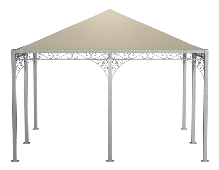 Pavillon ELEO Palermo 4 x 4 m feuerverzinkt | mit Sonnensegel ecru