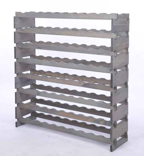 Weinregal VINOTECA FLEX PRO HxBxT 107x103x28cm 80 Flaschen auf 8 Ebenen Massives Kiefernholz Grau