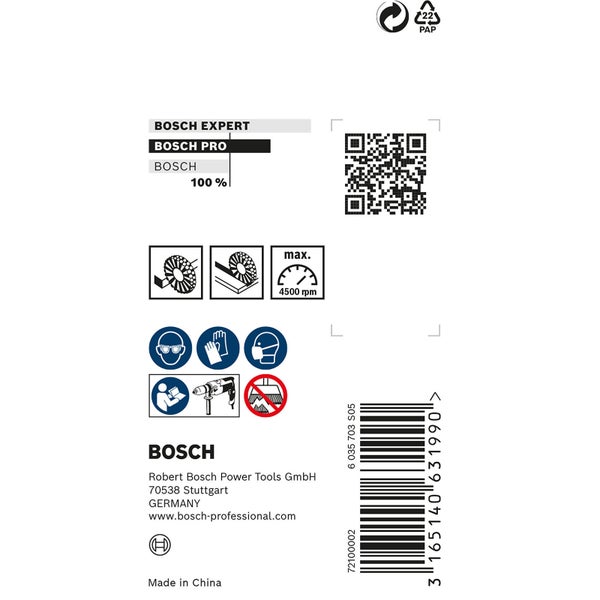 Bosch PRO Stainless Steel clean Scheibenbürste 30 x 0,30 mm gerader Schaft - 2608622119