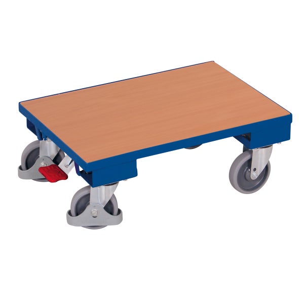 Transportroller mit Holzplatte und Rollen