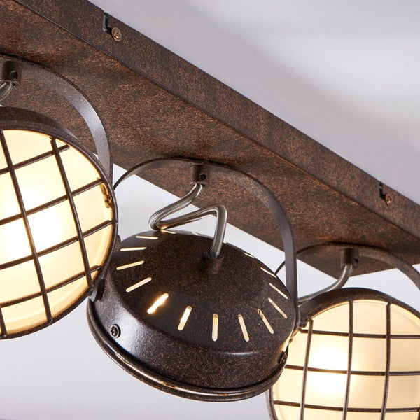Lindby Strahler Tamin (Vintage, Industriell) in Braun aus Metall (3 flammig G9) - Deckenlampe Deckenleuchte Lampe Spot Wohnzimmerleuchte