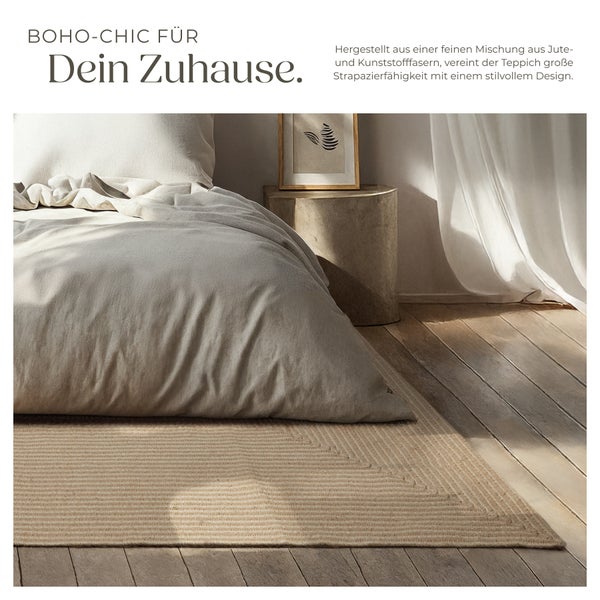 Geflochtener Teppich tectake strapazierfähig und pflegeleicht verschiedene Größen 160 x 230 cm