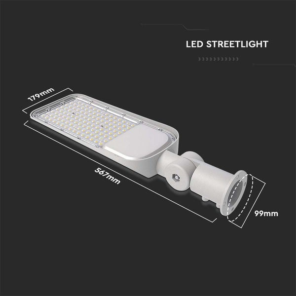 LED-Straßenleuchte mit den Maßen 567 mm x 179 mm x 99 mm