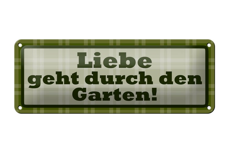 Blechschild Spruch 27x10cm Liebe geht durch den Garten Dekoration