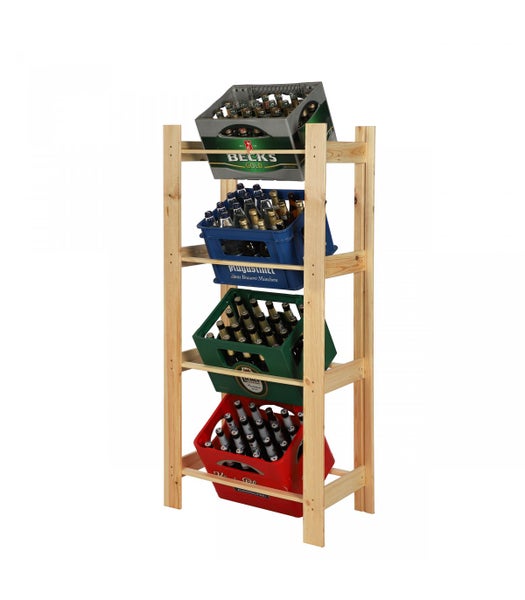 PROREGAL Getränkekistenregal Pinepeak HxBxT 149 x 70 x 38,8 cm Für 4 Kisten Kiefernholz Natur