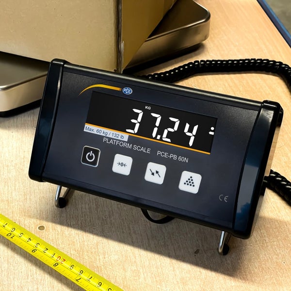 PCE Instruments PCE-PB 60N Plattformwaage max. 60 kg |LC-Display |USB bidirektional