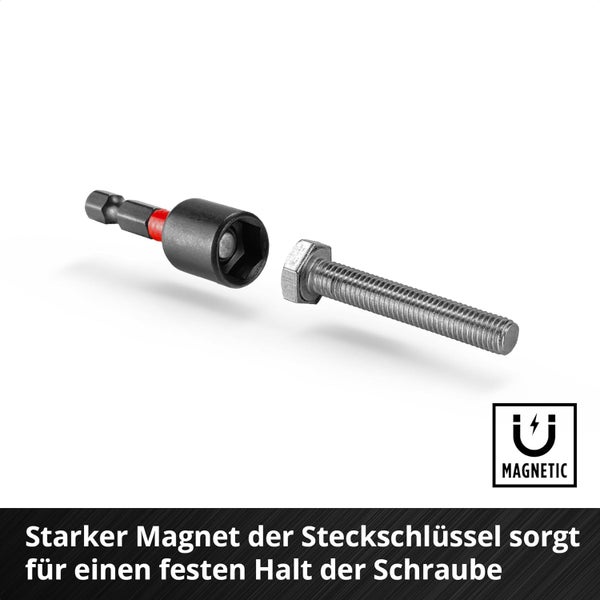Original Einhell S-CASE 18-tlg. schlagfestes Zubehör-Set (25-mm-Bits, 50-mm-Bits, 60-mm-Bithalter, Steckschlüssel, Metallbohrer inkl. Aufbewahrungsbox)
