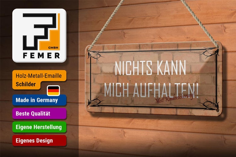 Blechschild Spruch 27x10cm nichts kann mich aufhalten Dekoration