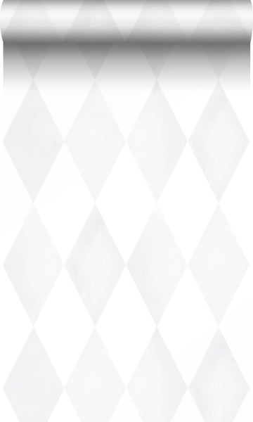 Origin Wallcoverings Tapete Karomuster Weiß und Hellgrau - 53 cm x 10.05 m - 337220