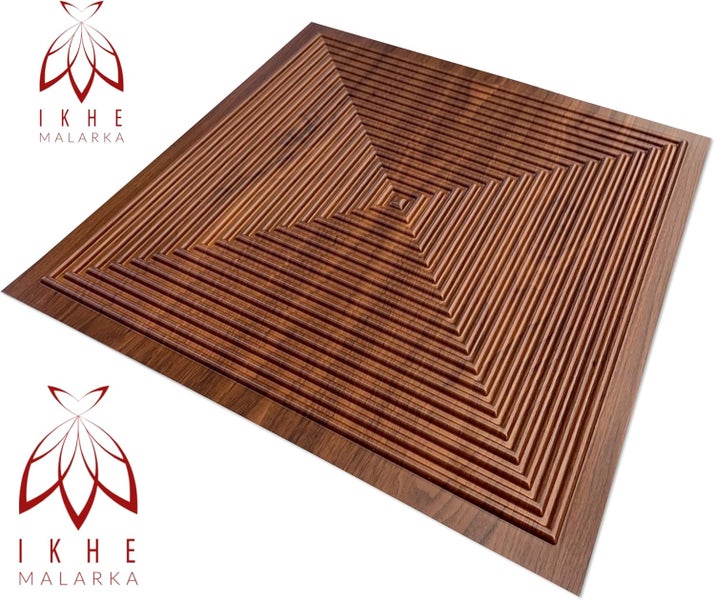 3D Wandpaneel 50x50 cm – PVC Kunststoff in realistischer Holzoptik – Reliefdesign D182 Braun