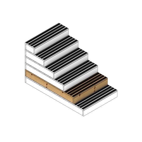 Blockstufen Holz modulierbar-10 Bretten B60cm H17cm