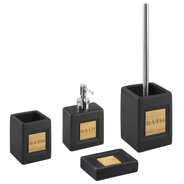Badaccessoires Set 4-teilig KOUROU Keramik Schwarz