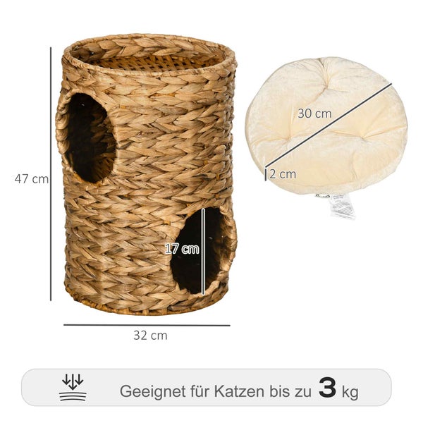 PawHut Kratztonne, 32cm x 32cm x 47 cm, Stahl, Hellbraun