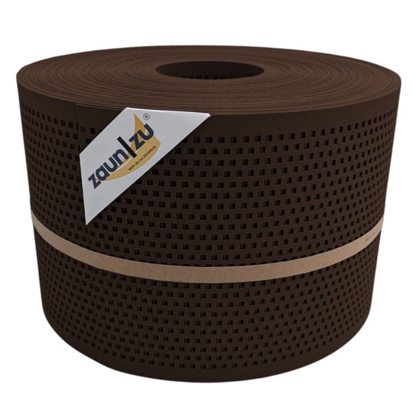 Zaunblende auf Rolle mit quadratischen Löchern