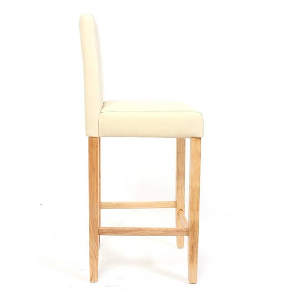 Barhocker mit Rückenlehne und Holzbeinen