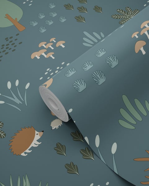 Tapetenrolle mit Waldtier- und Pflanzenmuster