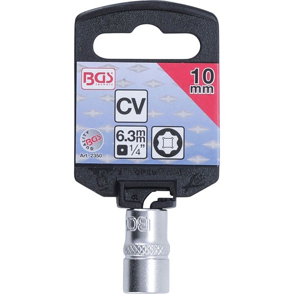 BGS Steckschlüssel-Einsatz Super Lock Antrieb Innenvierkant 6,3 mm (1/4) SW 10 mm - 2350