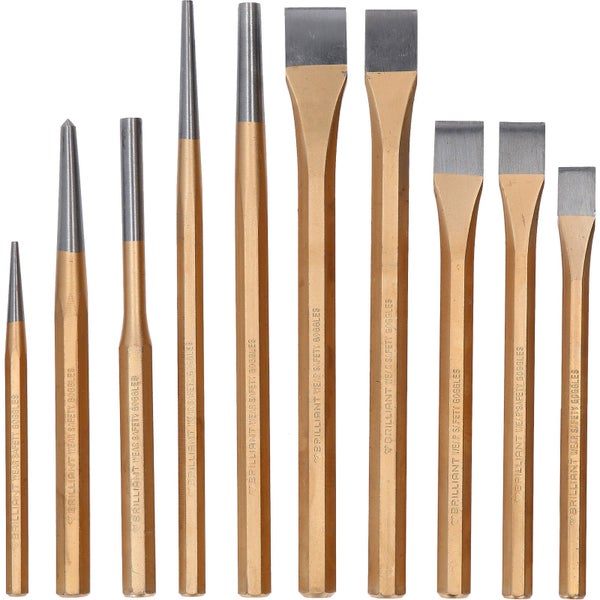 Brilliant Tools Meißel und Durchtreiber Satz, 12-teilig, in Verpackung