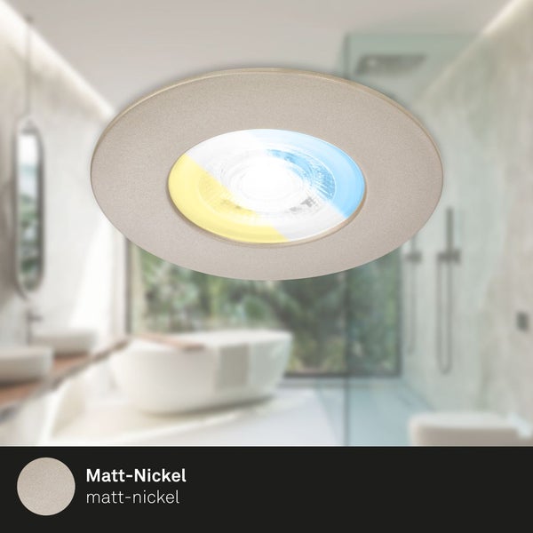 CTS LED recessed spots, set of 3, matt-nickel, 3xL