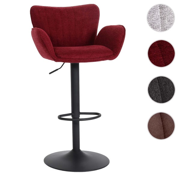 Barhocker mit Textilbezug und Fußstütze