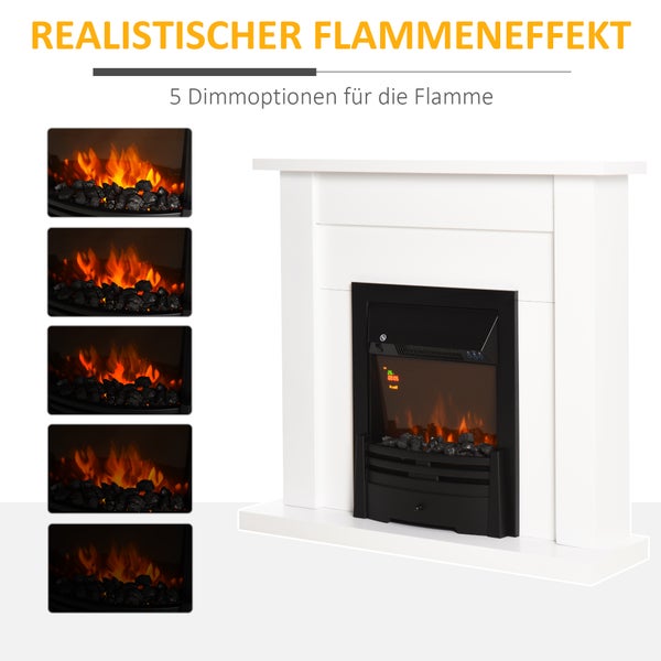 Elektrokamin mit fünf Dimmoptionen für den Flammeneffekt.