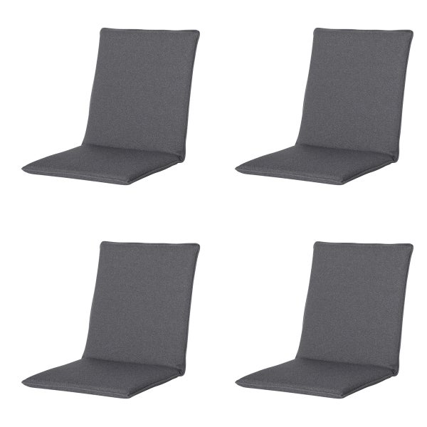 Stuhlauflage Stapelstuhl Manchester grau - Ca. 97x49 cm - 4er-Set