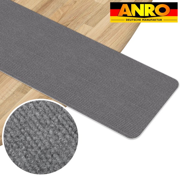 Stufenmatte Stufenschutz NEMESIS Treppenschutz Treppenmatte einfarbig selbsthaftend Grau 25x90cm