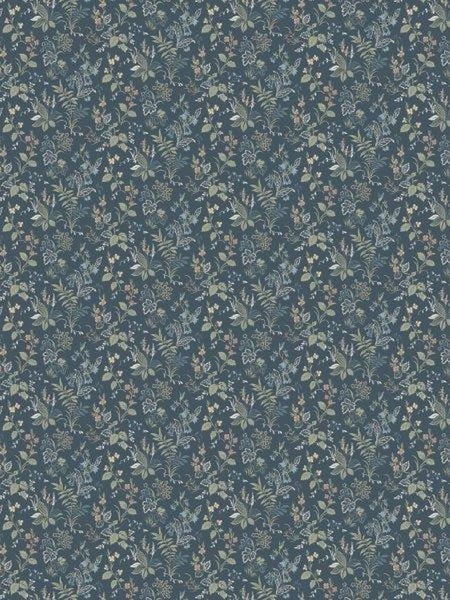 Borastapeter Tapete Blumen Graublau - 53 cm x 10.05 m - 660914