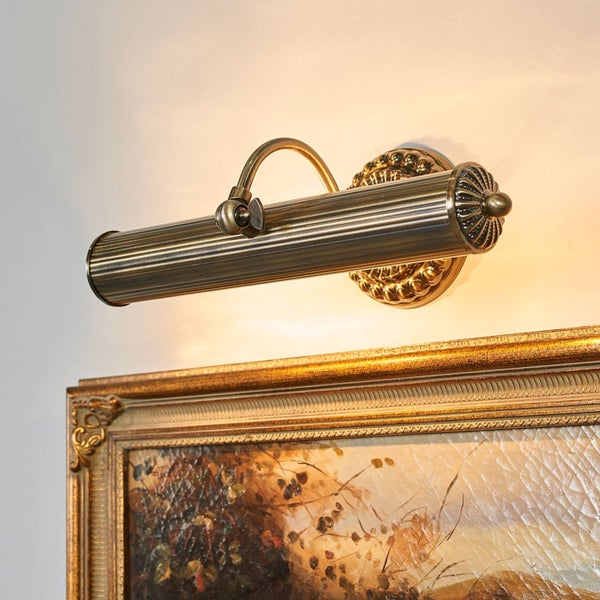 Lindby Wandlampe Bilderleuchte antik Metall Altmessing, Wandleuchte 2x E14 max. 40W Bilderlampe klassisch nostalgisch Flurbeleuchtung
