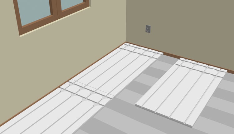 Polystyrol für Fußbodenheizung  EPS 300 kPa Kompakte Systemplatte Eco Thermo Floor 140 Stück/Palette